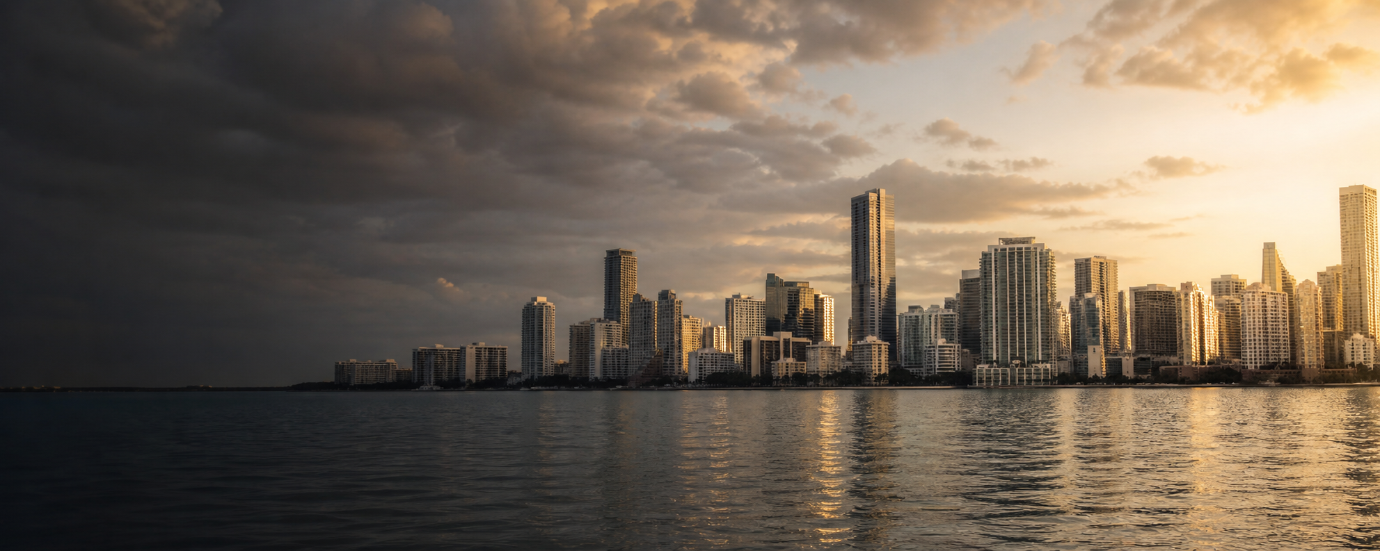 Miami skyline at golden hour